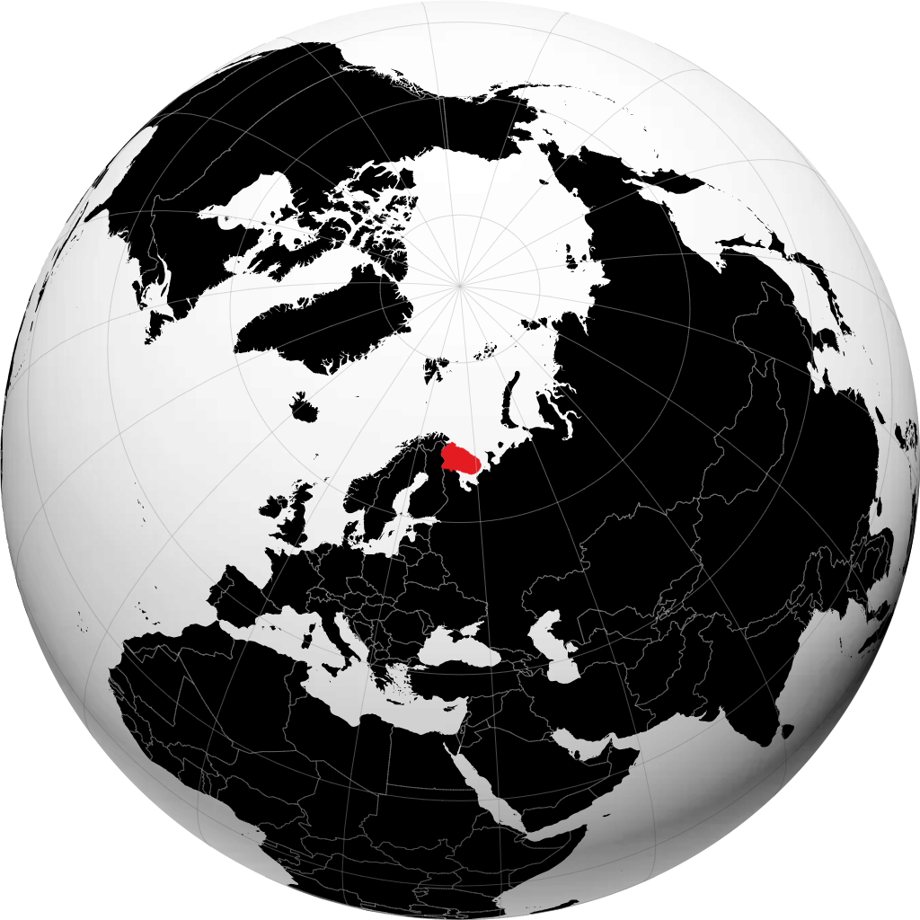 Província de Murmansk no globo