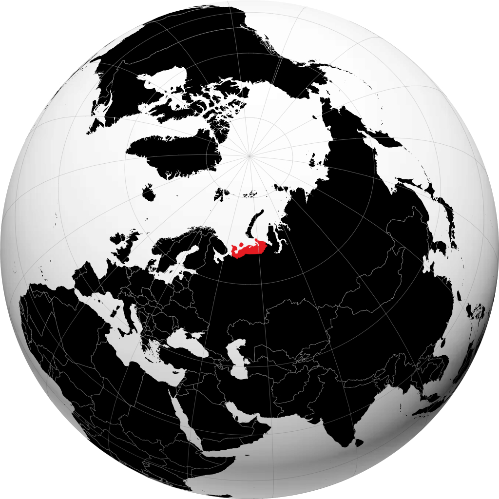 Distrito Autónomo de Nenets no globo