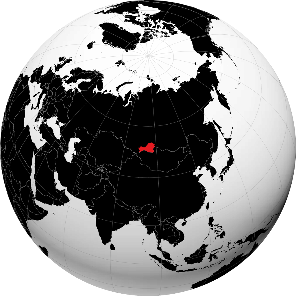 República de Tuva no globo