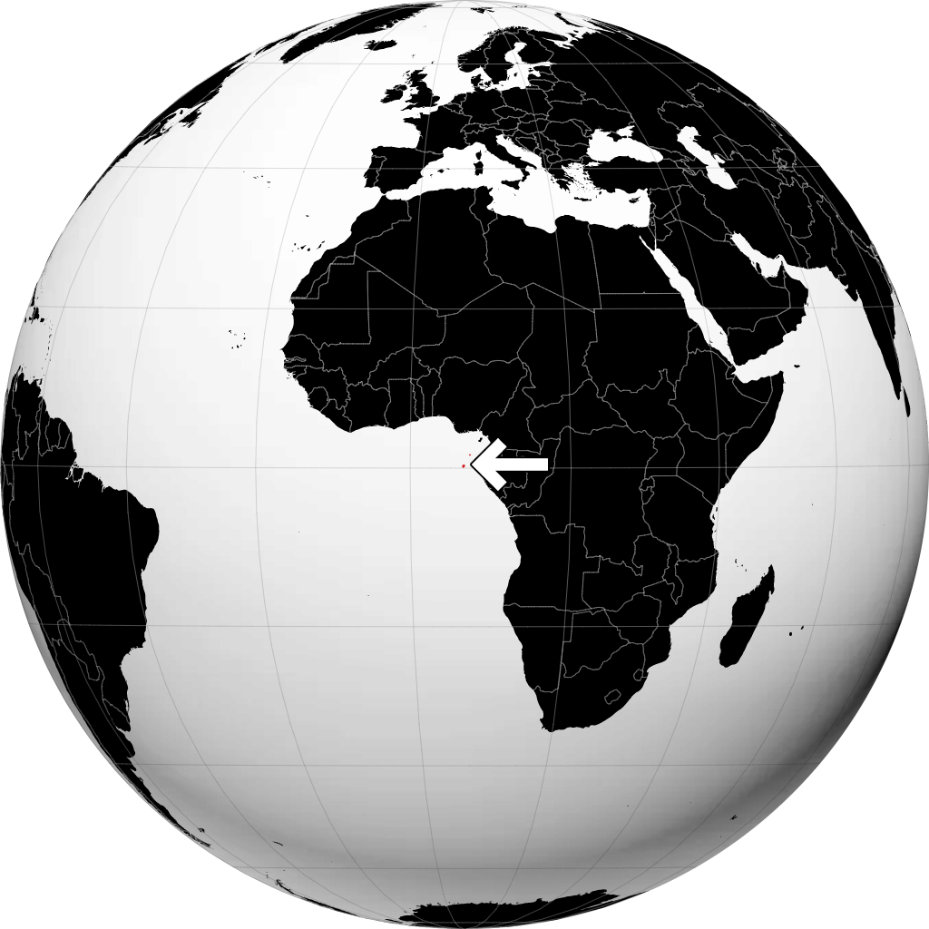 São Tomé e Príncipe no globo