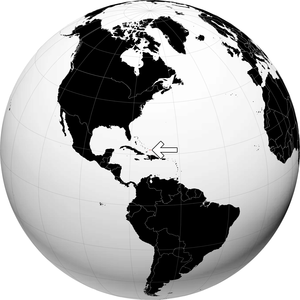 Ilhas Turks e Caicos no globo