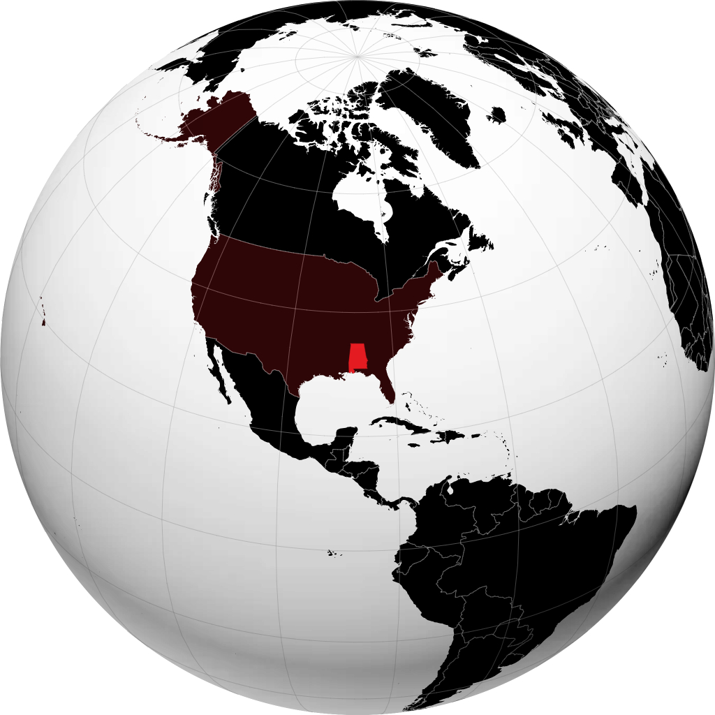 Alabama no globo