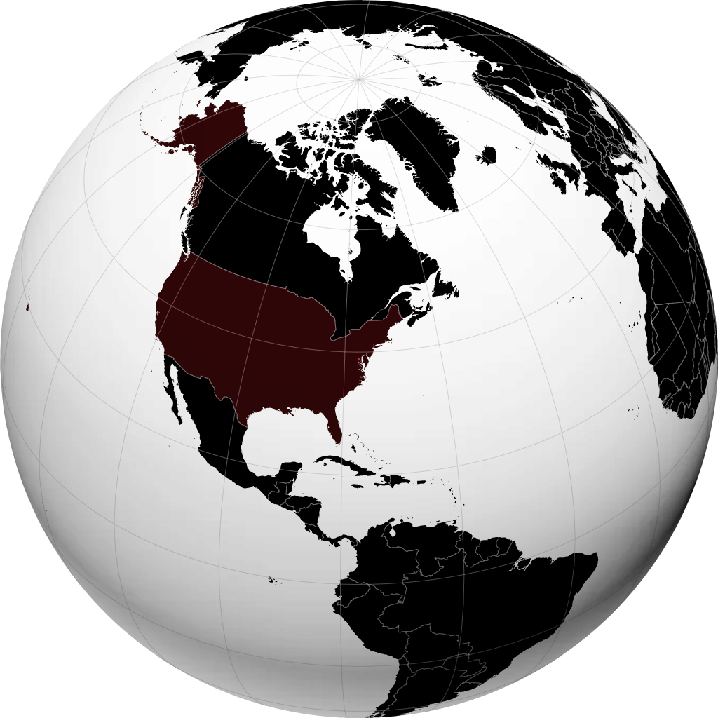 Distrito de Columbia no globo