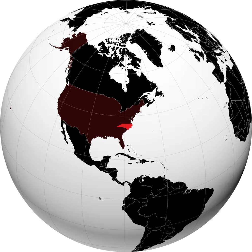 Carolina do Norte no globo