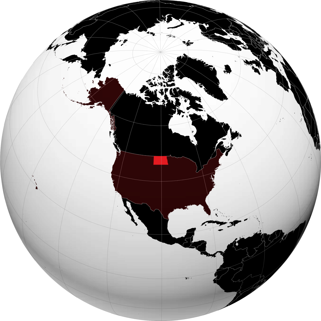 Dacota do Norte no globo