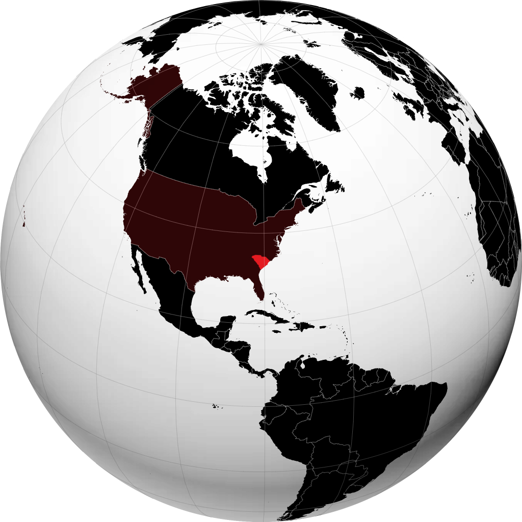 Carolina do Sul no globo